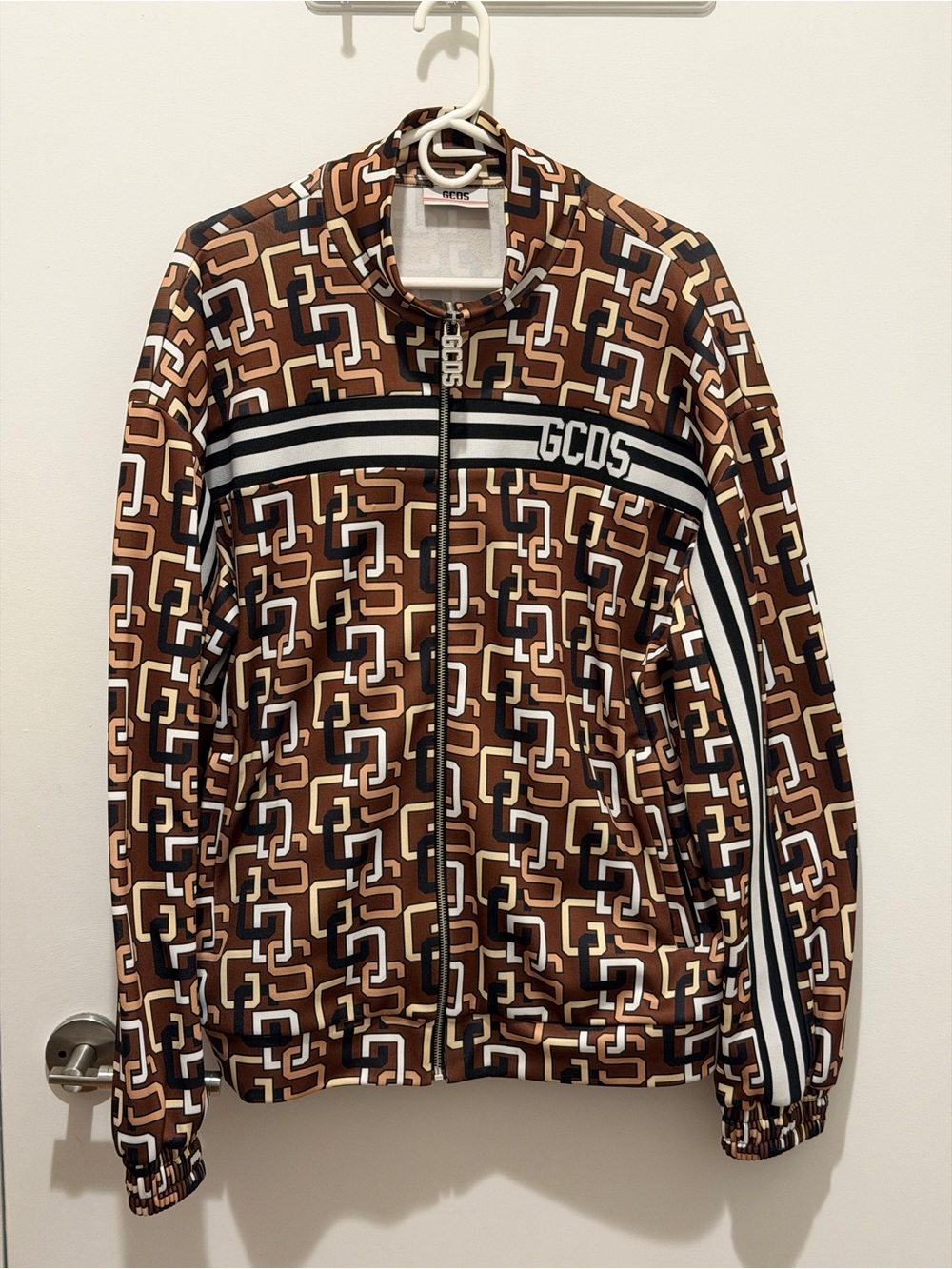 GCDS monogram-print zip-up jacket tracksuit - Made in Italy